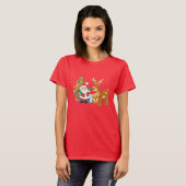 T-shirt Santa and Reindeer par Christmas Tree with Present (Devant entier)