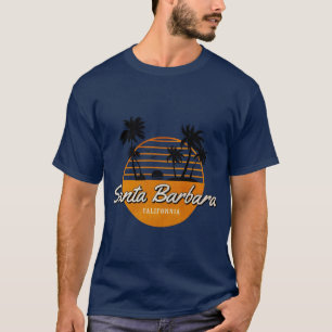 T-shirt Santa Barbara Californie Été Vintage Surfeur Vacan