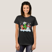 T-shirt Santa Beagle Snowman Running Friends Christmas Own (Devant entier)