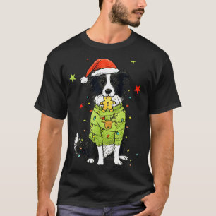 T-shirt Santa Border Collie Noël Border Collie Chien Mo