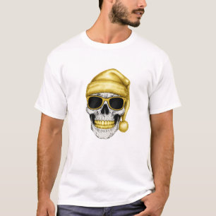 T-Shirt Santa Brillante Doré Tee Noël Brillante