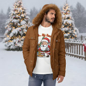 T-shirt Santa Caught Stealing Cookies Funny Cartoon