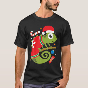 T-shirt Santa Chameleon Funny Cool Christmas Gift