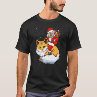 T-shirt Santa Chat à cheval sur un chat de Noël Pyjama Mig