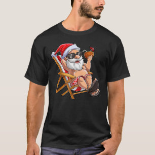 T-shirt Santa Christmas In July Kids Boys Girls Hawaiian T