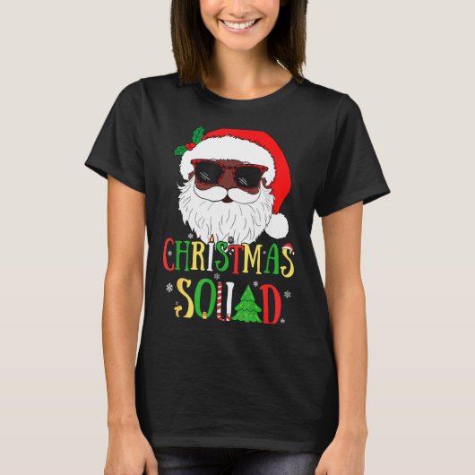 T-shirt Santa Christmas Squad Black Men African American P (Devant)