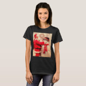 T-shirt Santa Claus And Snowman In Snowfall  (Devant entier)