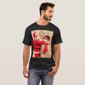 T-shirt Santa Claus And Snowman In Snowfall  (Devant entier)