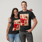 T-shirt Santa Claus And Snowman In Snowfall  (Unisexe)