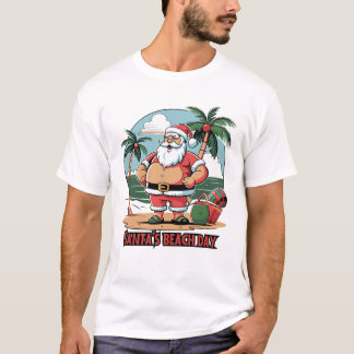 T-shirt Santa Claus avec une torsion - Jour de la plage
