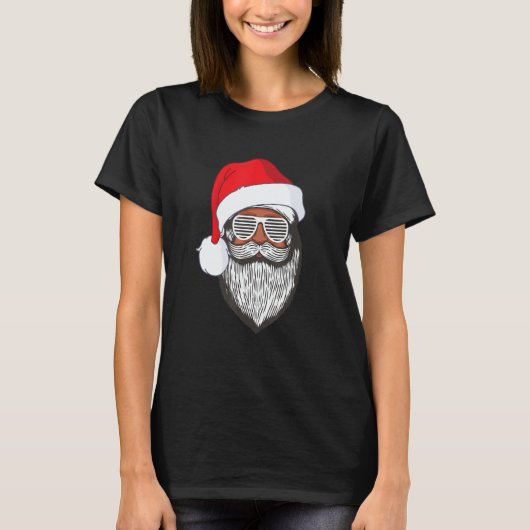 T-shirt Santa Claus Black Xmas Santa Afro African American (Devant)