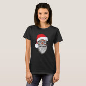 T-shirt Santa Claus Black Xmas Santa Afro African American (Devant entier)