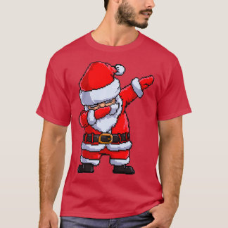 T-shirt Santa Claus Dabbing Pixel Art Christmas Dab Dance
