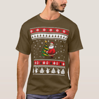 T-shirt Santa Claus Fir Tree Ugly Christmas