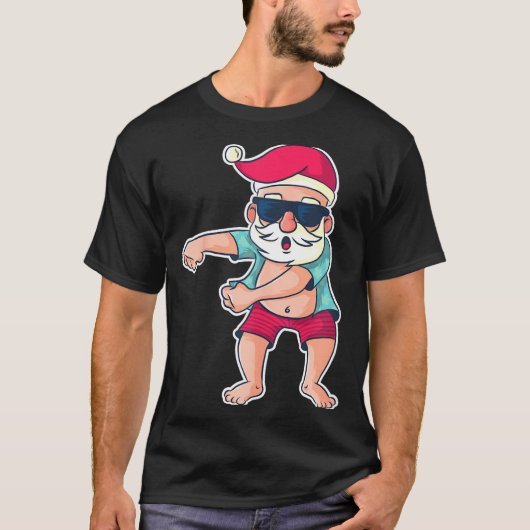 T-shirt Santa Claus Floss Dance Christmas X-mas Gift  (Devant)