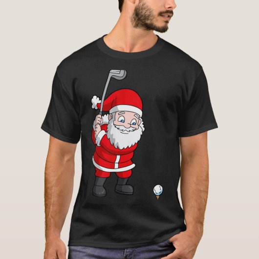 T-shirt Santa Claus Golf Christmas Golfer Golfing (Devant)