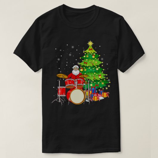 T-shirt Santa Claus Jouer des tambours à proximité de Chri (Design devant)
