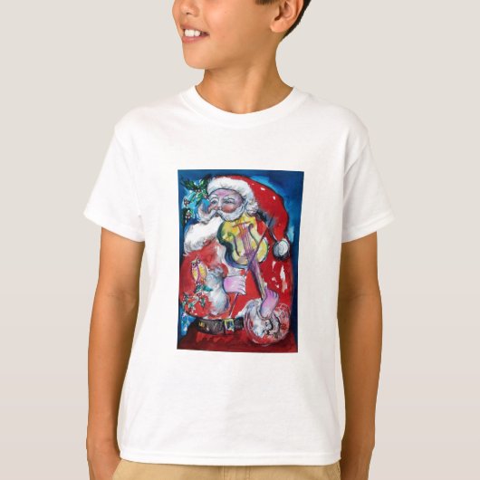 T-shirt SANTA CLAUS JOUER VIOLIN Noël (Devant)