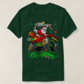 T-shirt Santa Claus Joyeux Noël équitation Monster Camion (Design devant)