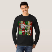 T-shirt Santa Claus Joyeux Noël Plaid Tree Lumières (Devant entier)