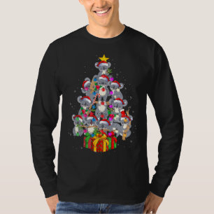 T-shirt Santa Claus Koala Porte les lumières des arbres de