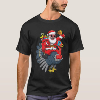 T-shirt Santa Claus Mignonne Riding Turquie Thanksgiving B