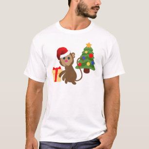 T-shirt santa claus monkey emoji