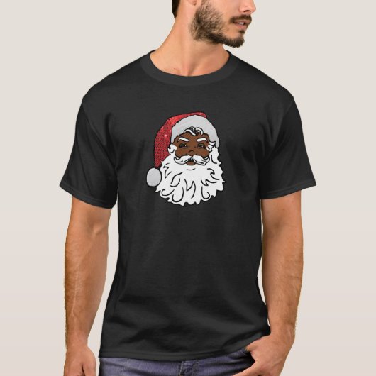 T-shirt santa claus noir (Devant)