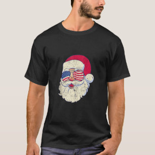 T-shirt Santa Claus Patriotique USA Lunettes de soleil Noë