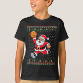 T-shirt Santa Claus Playing Basketball Ugly Christmas Men (Devant)