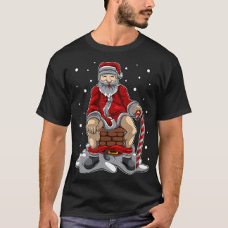T-shirt Santa Claus Poops In The Chimney  Christmas Retali