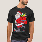 T-shirt Santa Claus Riding a Push Scooter Funny Christmas  (Devant)