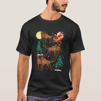 T-shirt Santa Claus Riding Vizsla Noël Pour Les Enfants Me