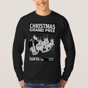 T-shirt Santa Claus Sleigh Racing Retro Xmas Motor Sport A