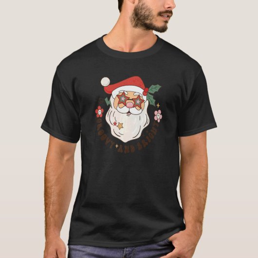 T-shirt Santa Claus Super Et Lumineux Retro Joyeux Christm (Devant)