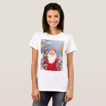 T-shirt Santa Claus w Christmas Miniature Schnauzer Chien<br><div class="desc">Le Père Noël portant des cadeaux et la peinture de chien Schnauzer miniature,  Un cadeau parfait à Noël pour quelqu'un qui aime ou possède cette race de chien.</div>