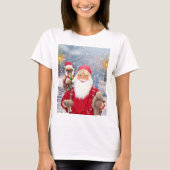 T-shirt Santa Claus w Noël Cadeaux Carlin Chien (Devant)