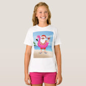 T-shirt Santa Claus with flamingo (Devant entier)