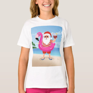 T-shirt Santa Claus with flamingo