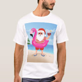 T-shirt Santa Claus with flamingo (Devant)