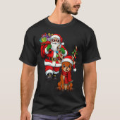 T-shirt Santa Claus With Reindeer And Cool Christmas  (Devant)