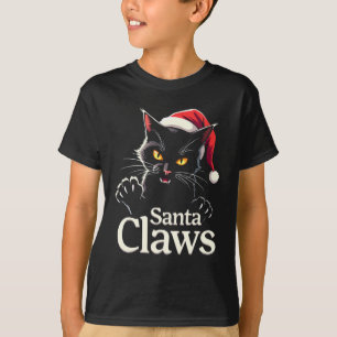 T-shirt Santa Claws – Création de Noël de chat noir drôle