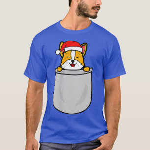 T-shirt Santa Corgi Pocket Funny Cute Dog Mom Dad Christma