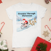 T-shirt Santa Cycling in the Mountains With Reindeers 