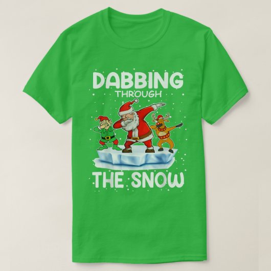 T-shirt Santa Dabbing Through The Snow Funny Christmas Boy (Design devant)