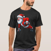 T-shirt Santa Doing Push-Ups Gym Fitness Workout Christmas (Devant)