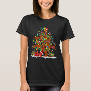 T-shirt Santa Elf Reindeer Dachshund Christmas Tree Christ