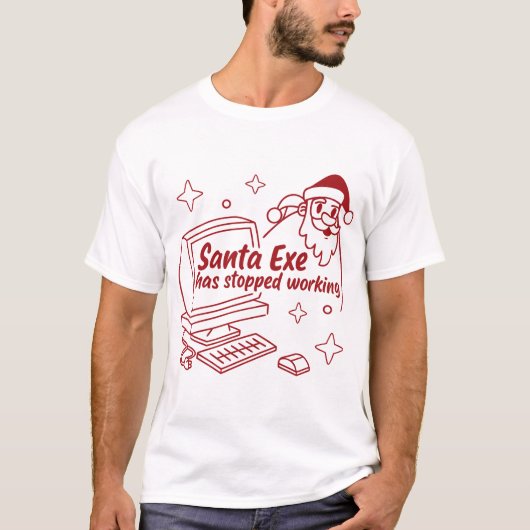 T-shirt Santa.exe Has Stopped Working – Funny Christmas Co (Devant)