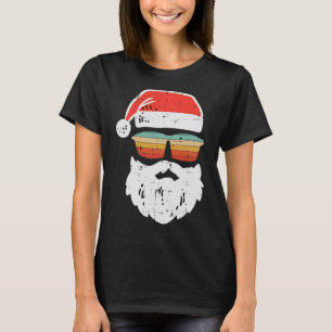 T-shirt Santa Face Lunettes de soleil Rétro Noël Xmas Homm