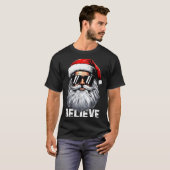 T-shirt Santa Face Sungles Believe Christmas Shirts For Bo (Devant entier)